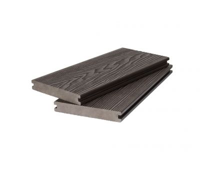 Террасная доска ДПК ( 3D фактура дерева ) полнотелая двухсторонняя Тёмно-коричневый от производителя  Polivan Group по цене 1 100 р