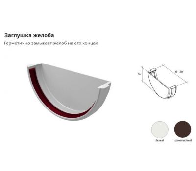 Заглушка желоба ПВХ Белый от производителя  Grand Line по цене 100 р